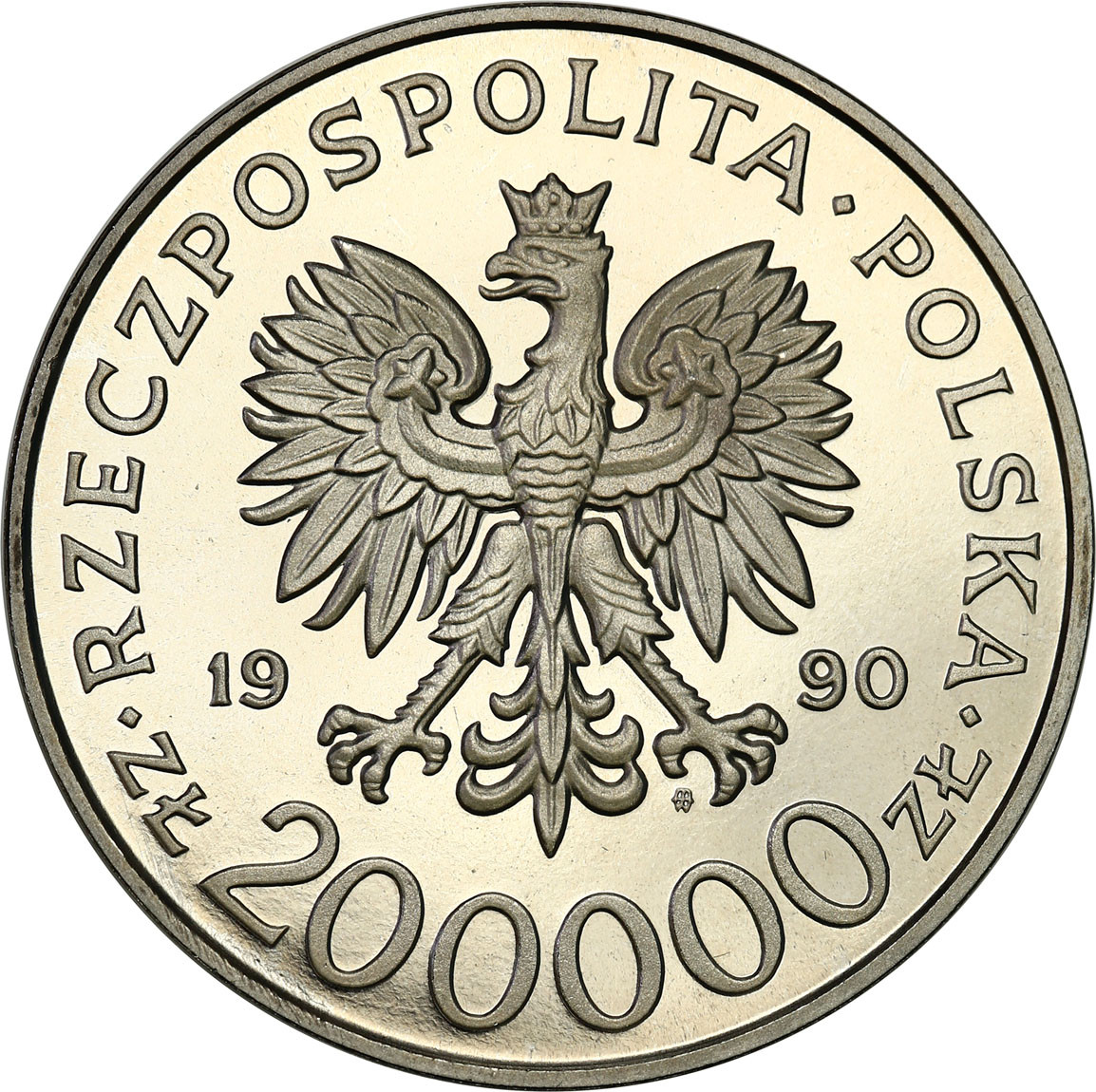 PRL. PRÓBA Nikiel 200 000 złotych 1990 – Bór Komorowski